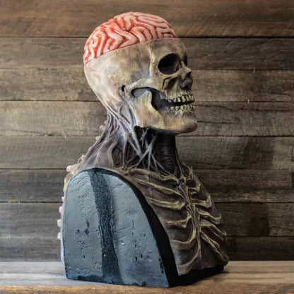 Anatomical Skeleton Costume with Realistic Skull Mask and Matching Hat