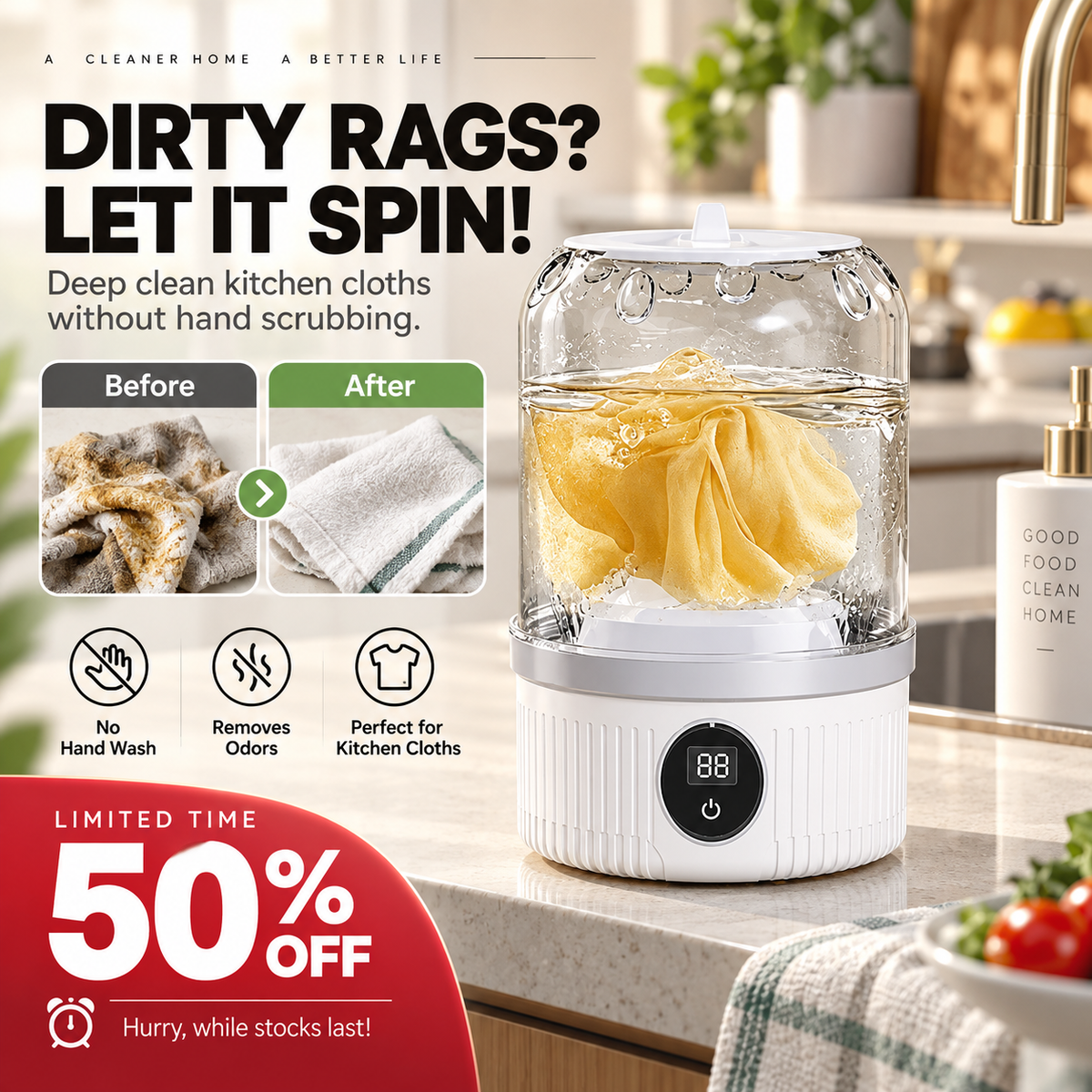 Wireless Charging Mini Washing Machine