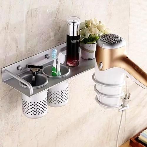 Wall Mounted Bathroom Hair Dryer Storage