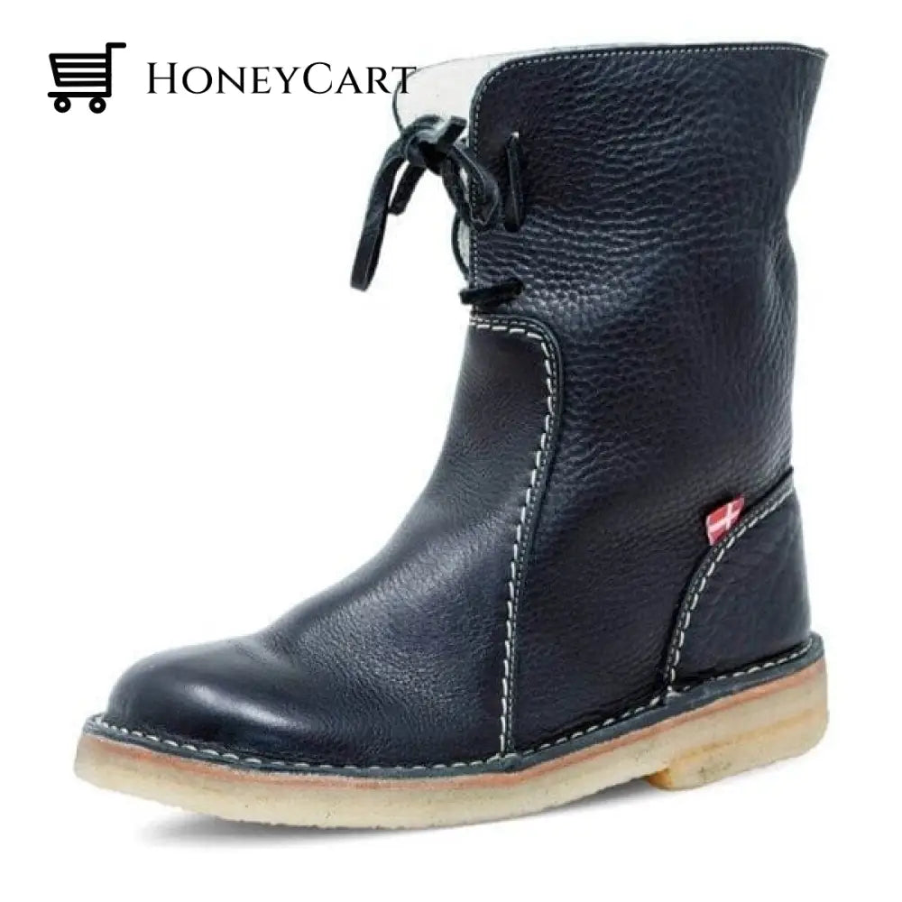 Vintage Buttery-soft Waterproof Wool Lining Boots