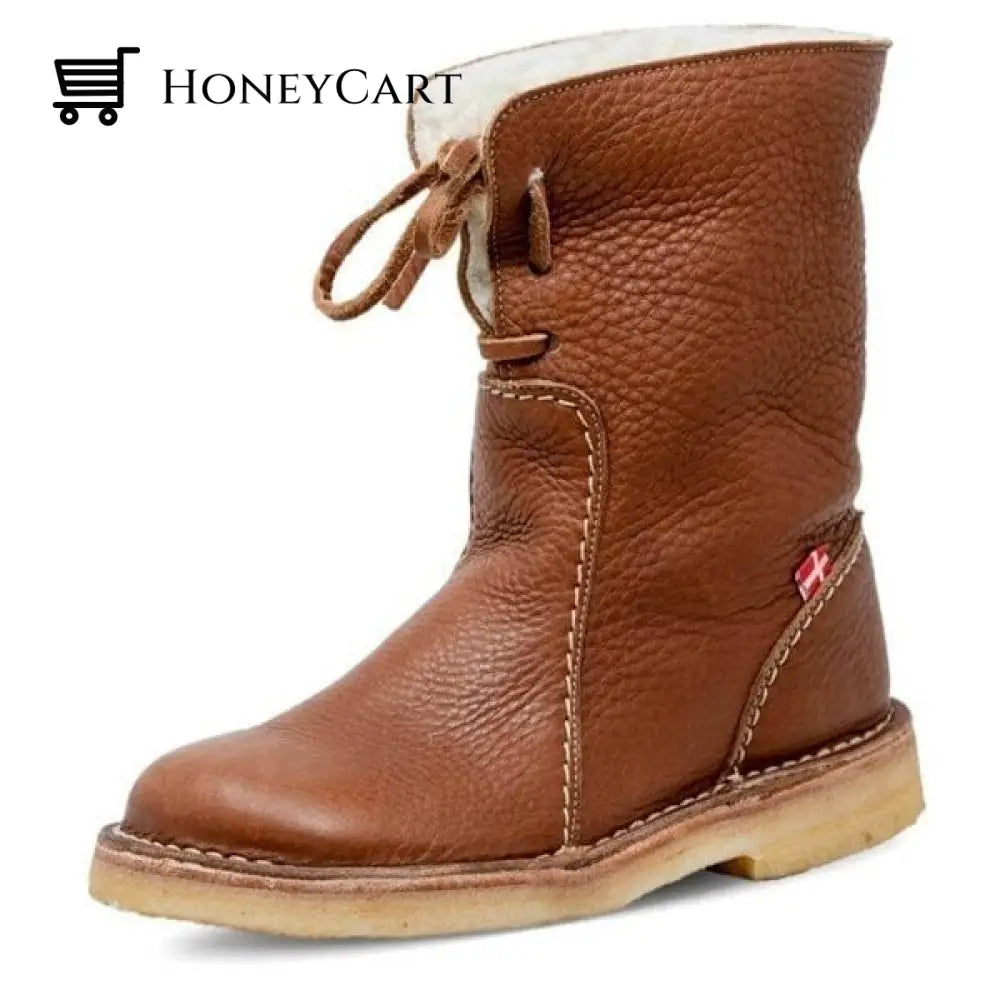 Vintage Buttery-soft Waterproof Wool Lining Boots