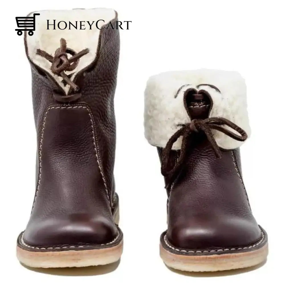 Vintage Buttery-soft Waterproof Wool Lining Boots
