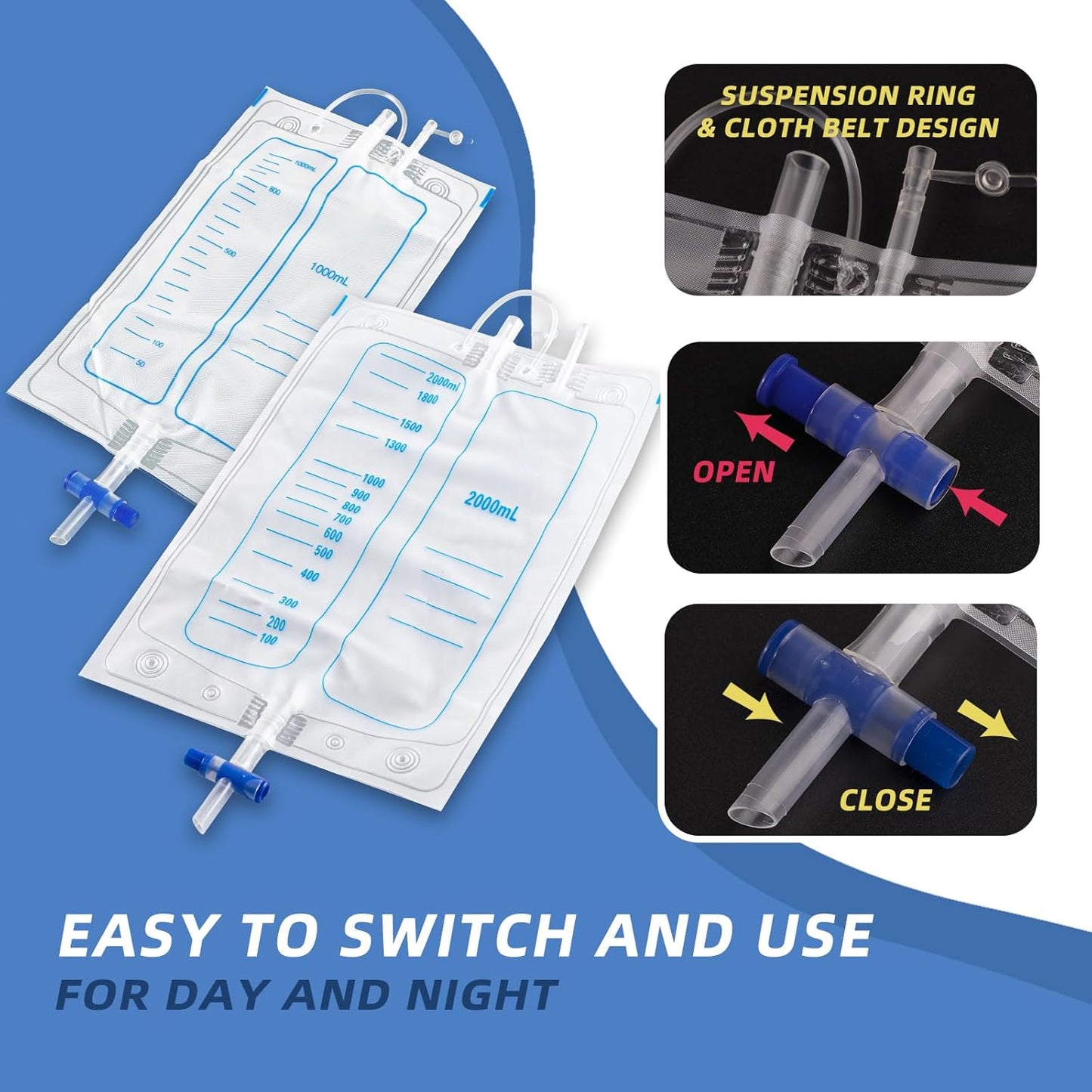 Wearable Urinary Drainage System with Silicone Collector and Dual Collection Bags