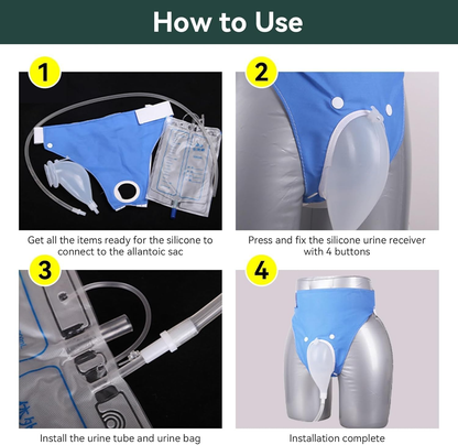 Wearable Urinary Drainage System with Silicone Collector and Dual Collection Bags