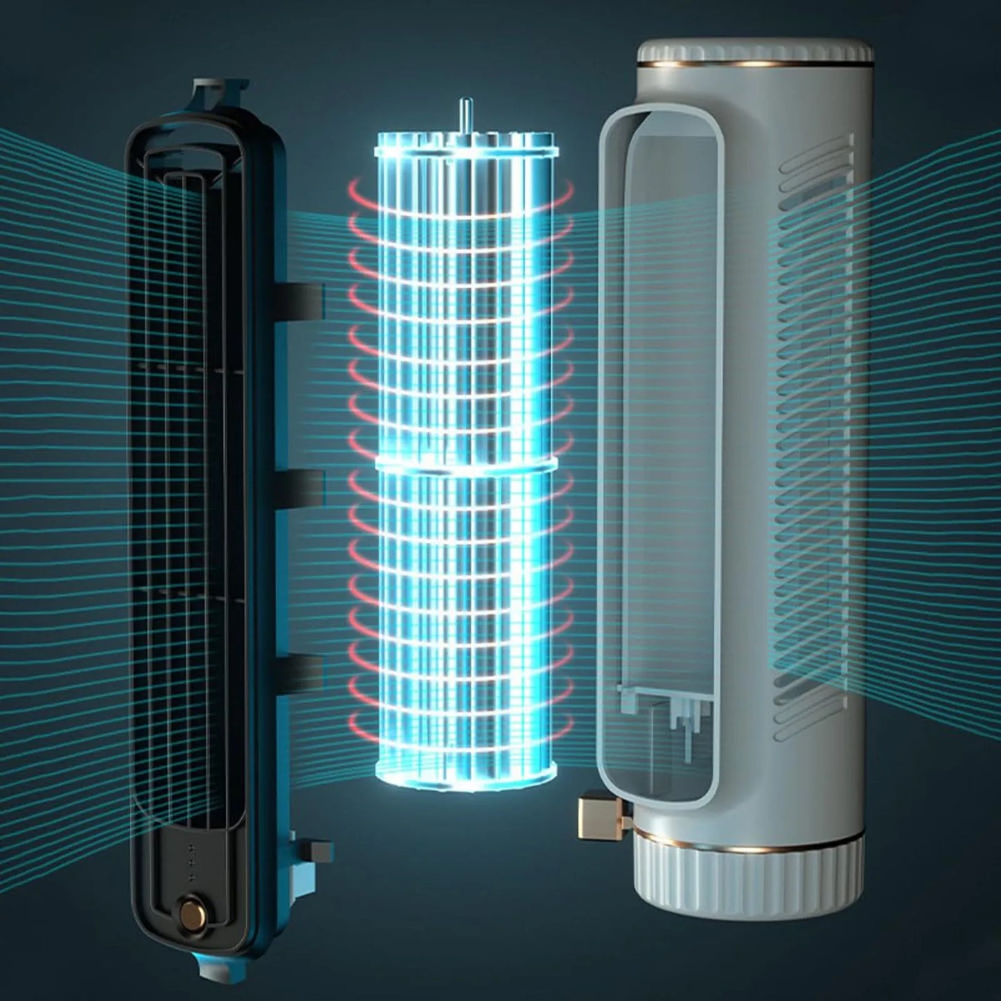 Portable Bladeless Tower Fan Personal Cooling