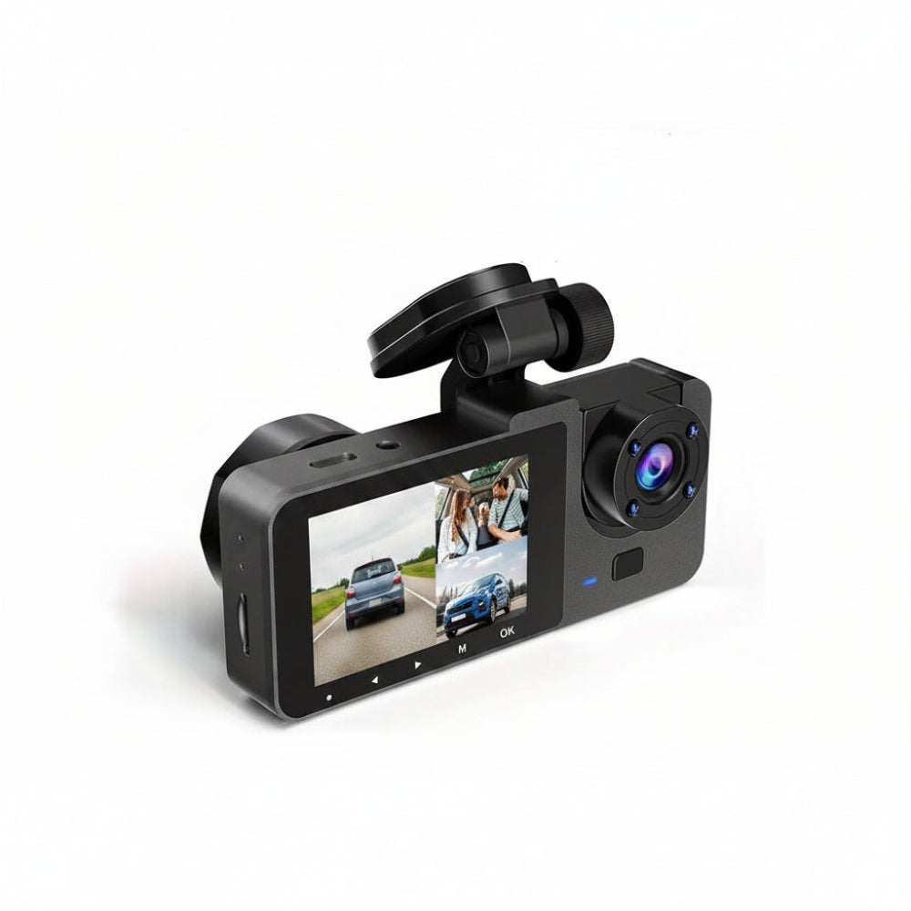 Wide Angle Dash Cam Dual Camera Motion Detection Features