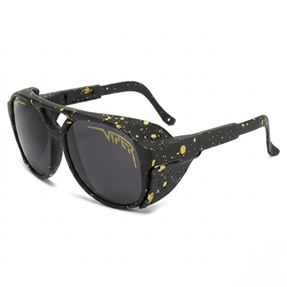 Wraparound Motorcycle Sunglasses with UV400 Protection and Wind Barrier