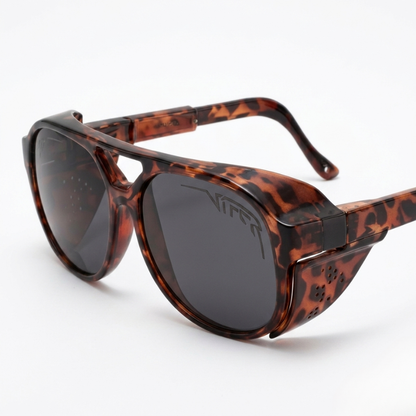Wraparound Motorcycle Sunglasses with UV400 Protection and Wind Barrier
