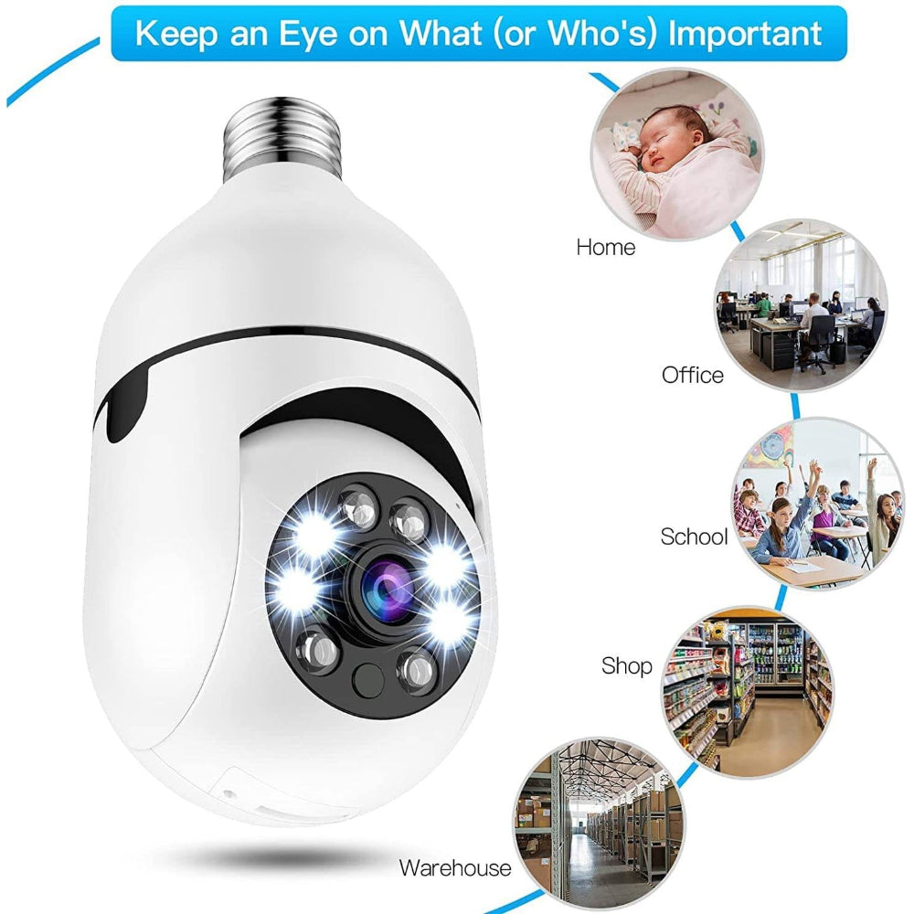 Wireless Security Camera Lightbulb Indoor Outdoor Use