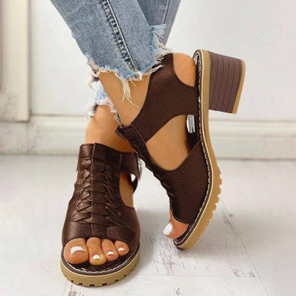 Women's Chunky Heeled Sandals Peep Toe | Fashion Sandals
