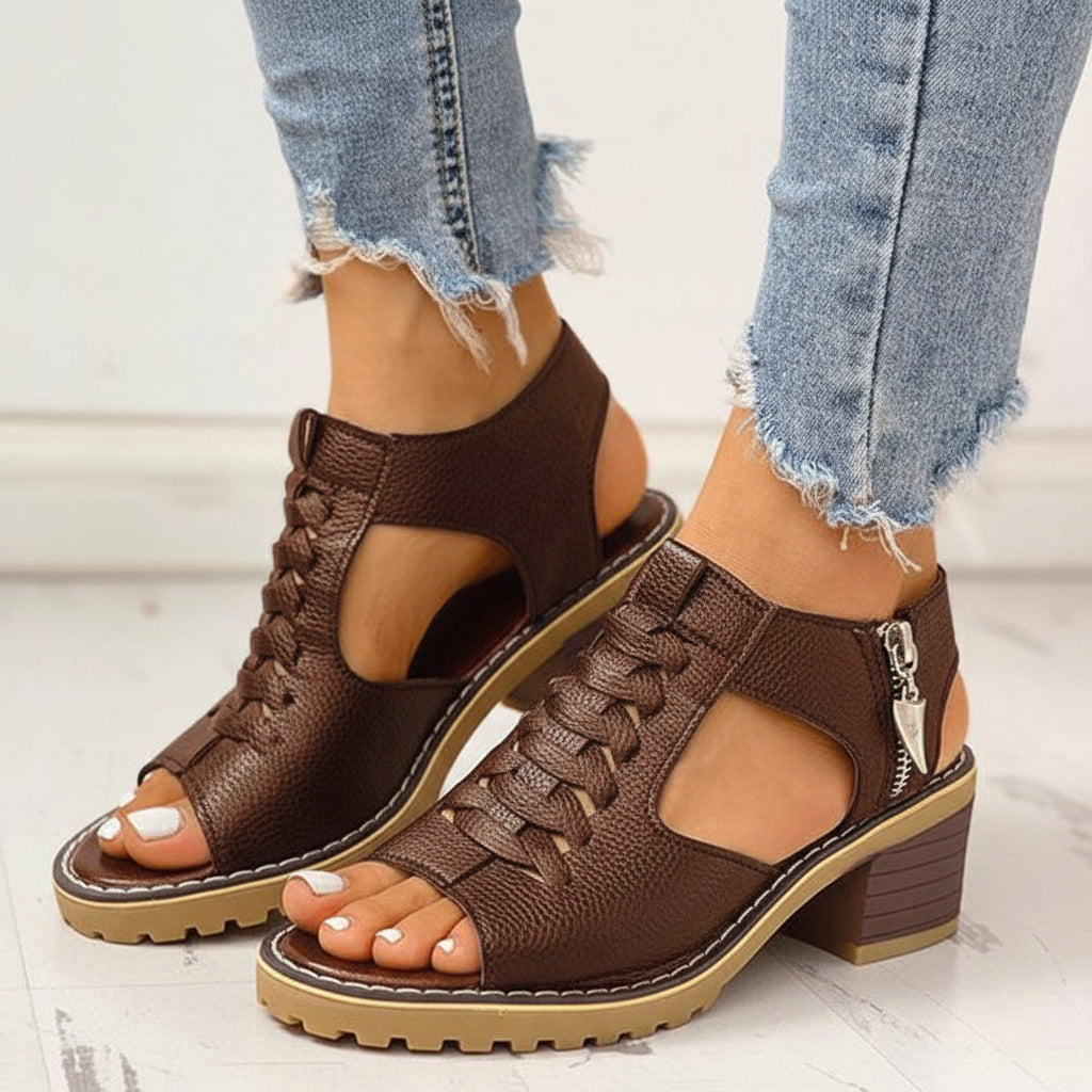 Women's Chunky Heeled Sandals Peep Toe | Fashion Sandals