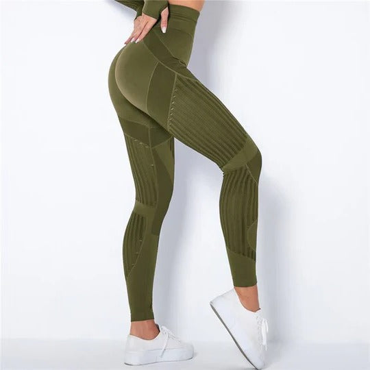 Anti Cellulite Compression Leggings For Women With High Rise Waistband And Secure Stay Put Fit