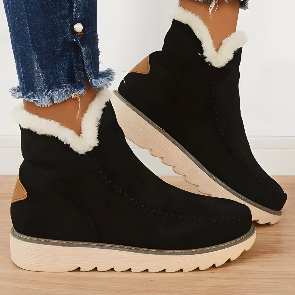Women's Winter Ankle Slip-on Boots | Lined