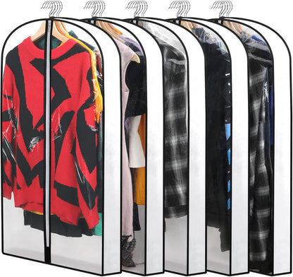 Hanging Garment Covers 24-Pack with Full Length Zipper and Anti-Dust Design, 3 Sizes