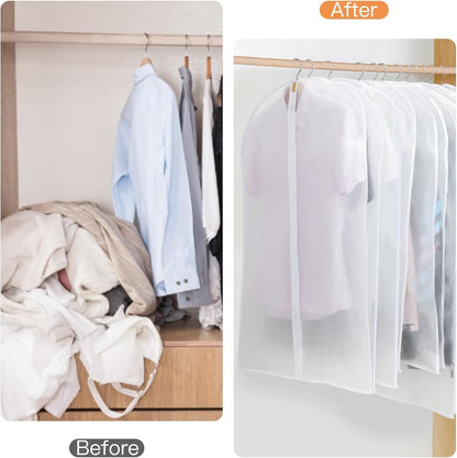 Hanging Garment Covers 24-Pack with Full Length Zipper and Anti-Dust Design, 3 Sizes